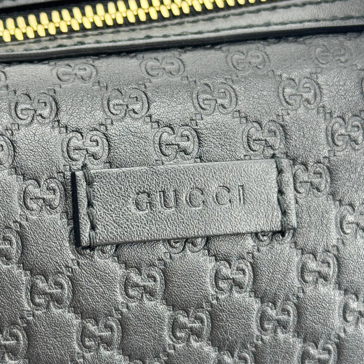 Gucci Joy Boston Microguccissima Leather Black Leather Handbag (Pre-Owned)