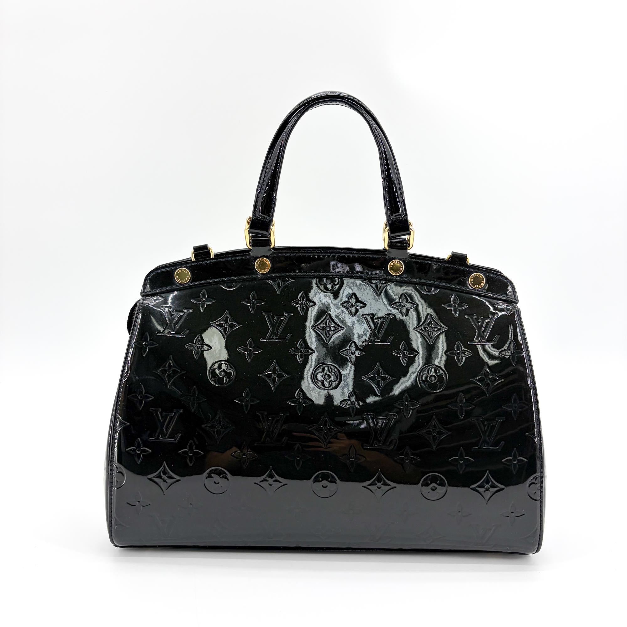 Louis Vuitton Brea Nm Monogram Vernis Black Patent_Leather Handbag (Pre-Owned)