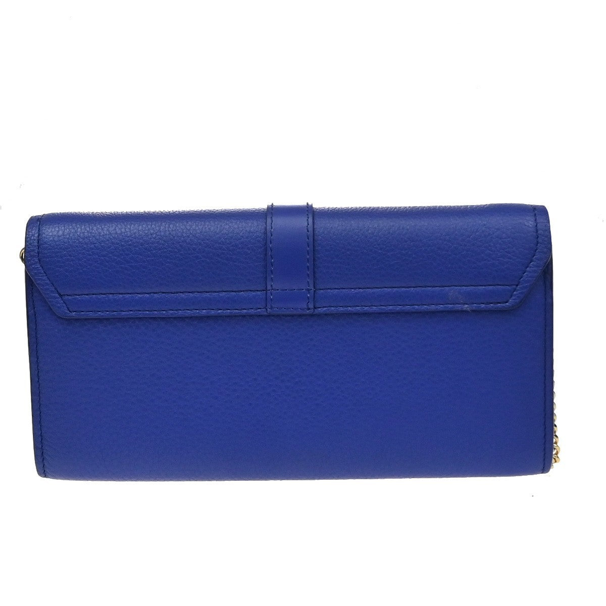 Chloe Aby Chain Leather Blue Leather Shoulder Bag Bag (Pre-Owned)