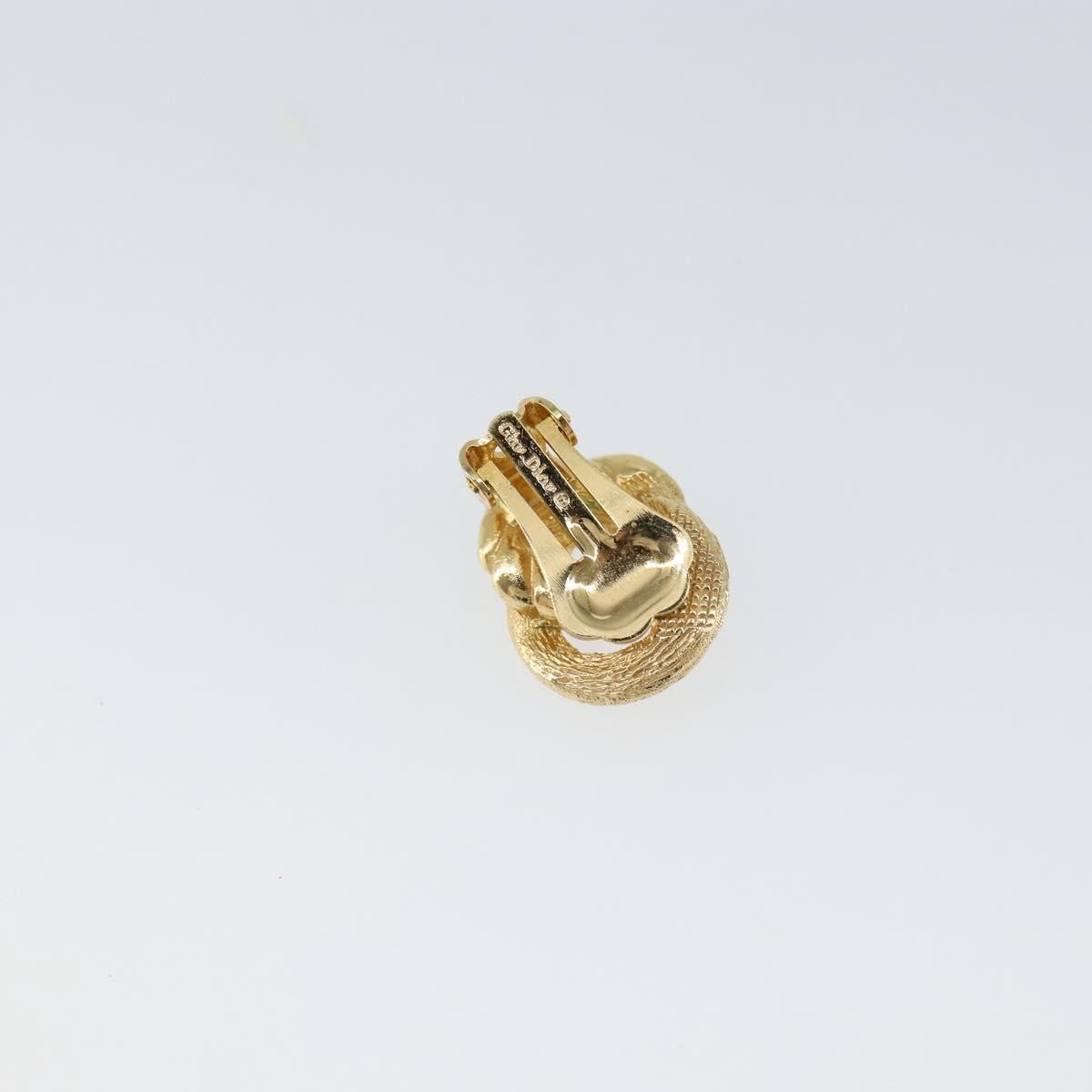 Christian Dior Vintage Round Clip-On Metal Gold Metal Earrings Jewelry (Pre-Owned)