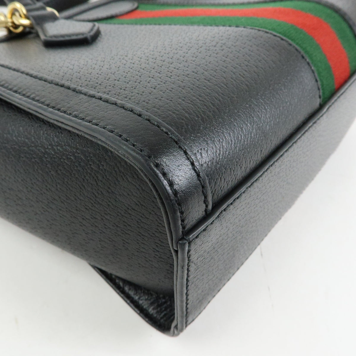 Gucci Ophidia Top Handle Leather Black Leather Tote Bag Bag (Pre-Owned)