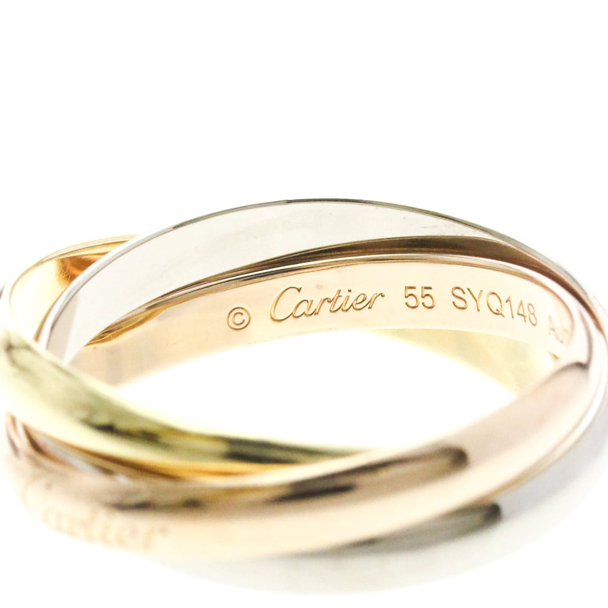 Cartier Trinity 18K Tricolor Gold Gold Gold Ring Jewelry (Pre-Owned)