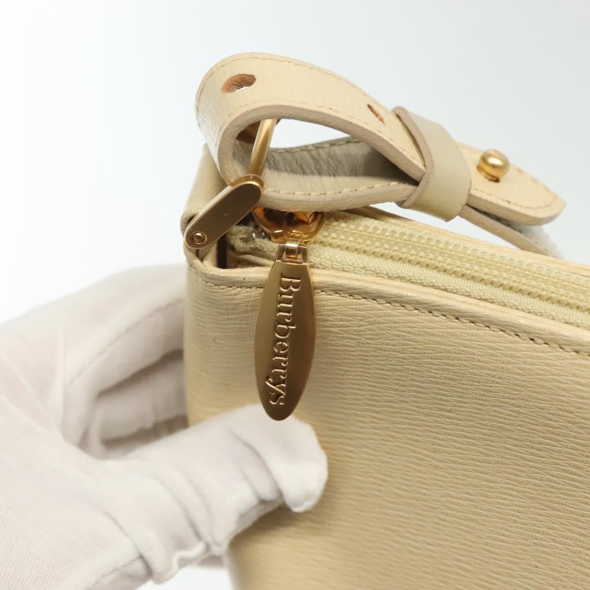 Burberry Shoulder Leather Beige Leather Shoulder Bag Bag (Pre-Owned)