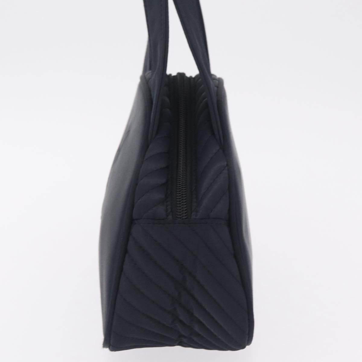 Saint Laurent Vintage Quilted Top Handle Bag Nylon Navy Nylon Handbag (Pre-Owned)