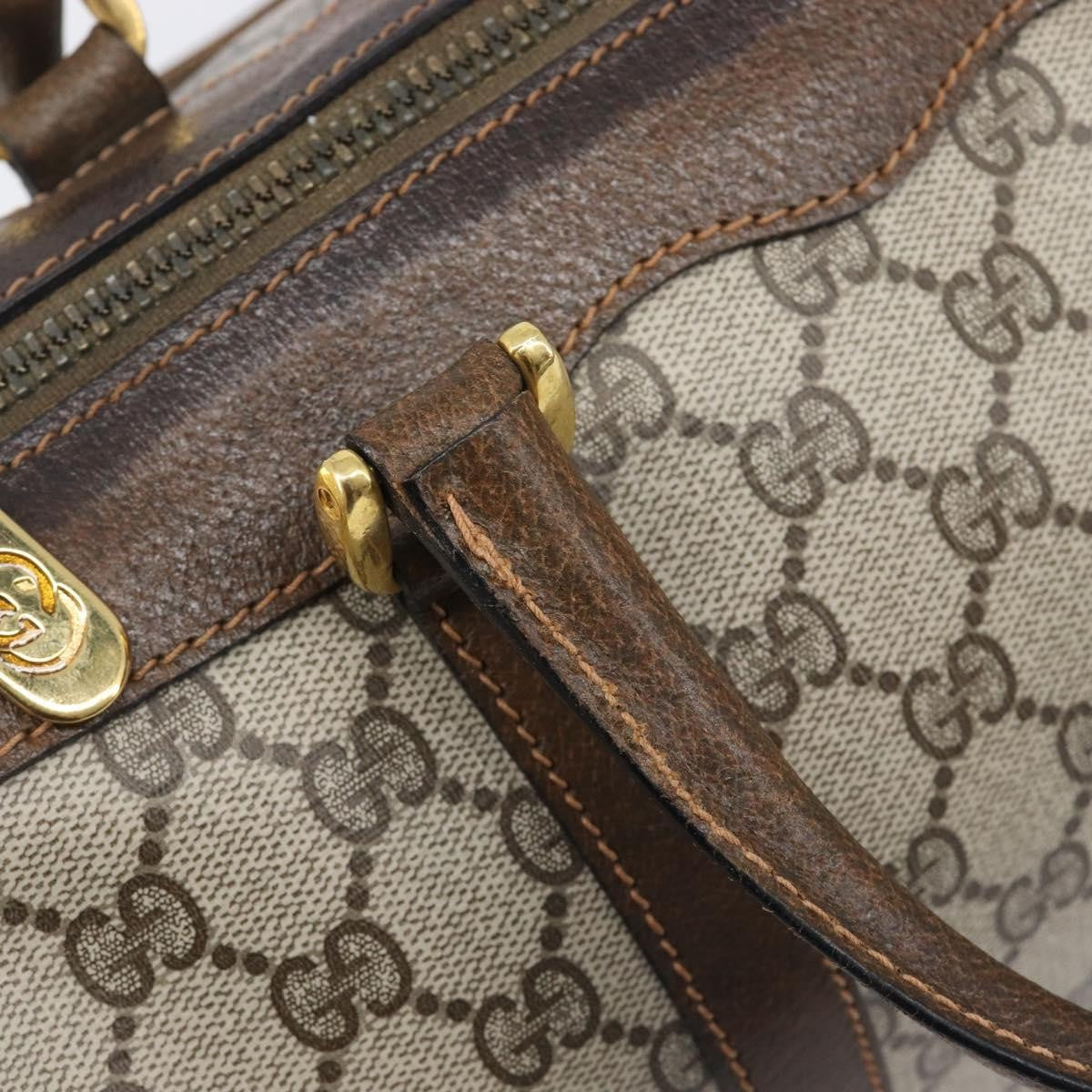 Gucci Gg Supreme Gg Canvas Beige Pvc Handbag (Pre-Owned)