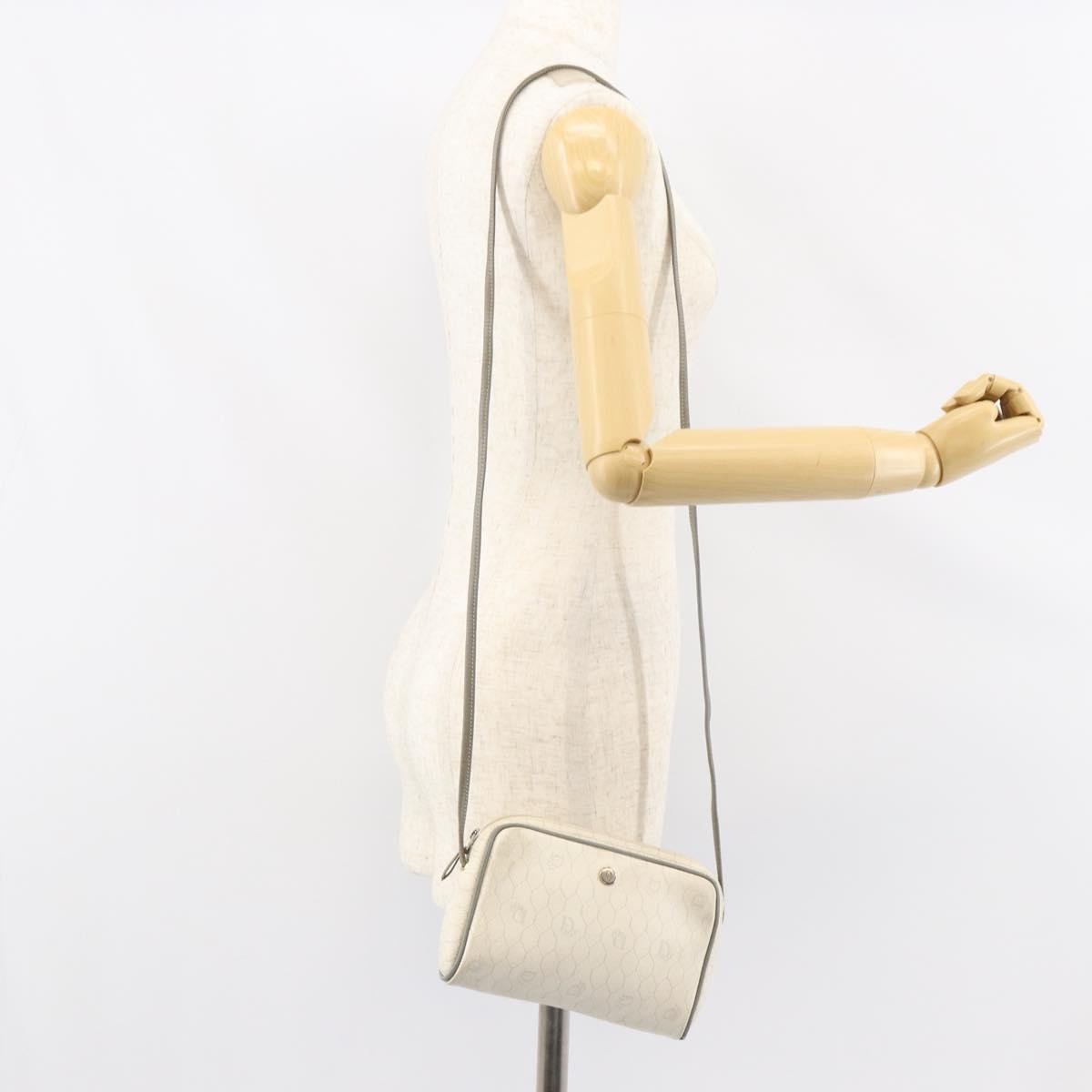 Christian Dior Vintage Honeycomb Zip Coated Canvas White Canvas Clutche & Pouche Bag (Pre-Owned)