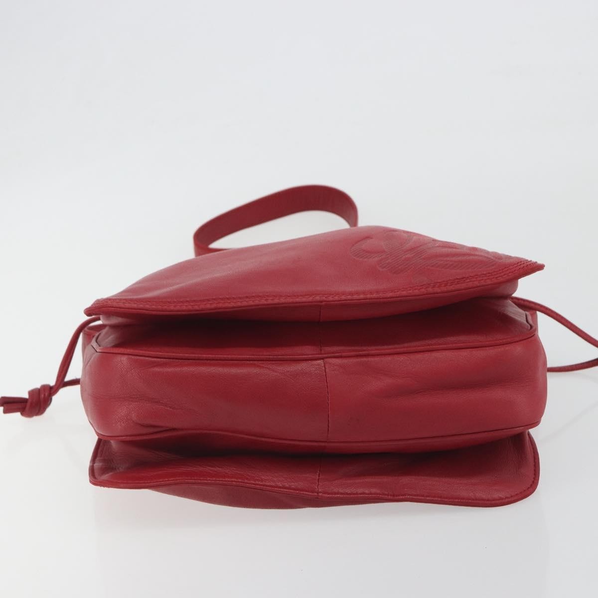Loewe Anagram Leather Red Leather Shoulder Bag Bag (Pre-Owned)