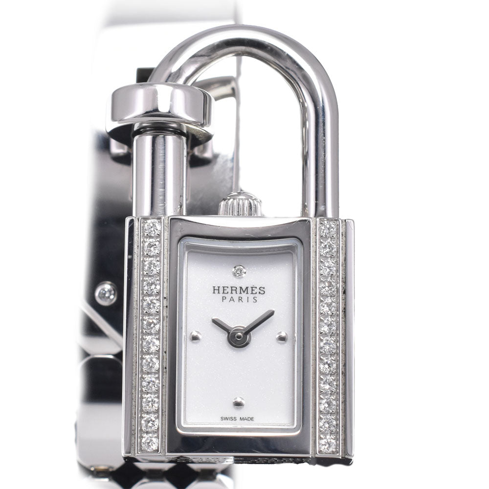 Hermes Kelly Quartz Stainless Steel With Diamond Bezel Watch (Pre-Owned)