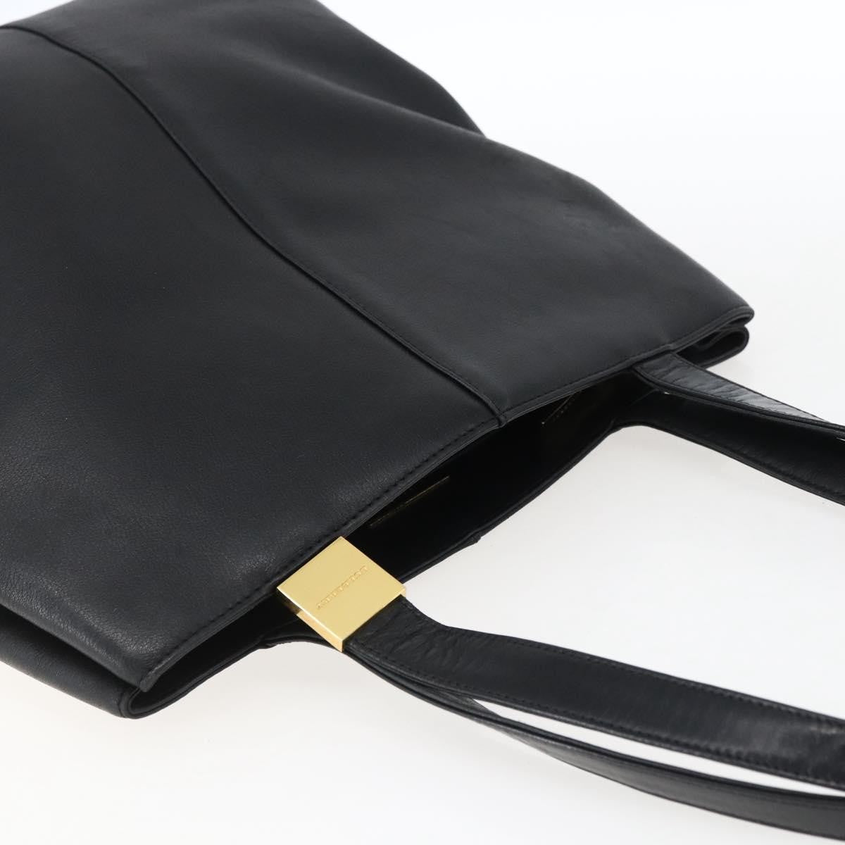 Burberry Vintage Leather Black Leather Tote Bag Bag (Pre-Owned)