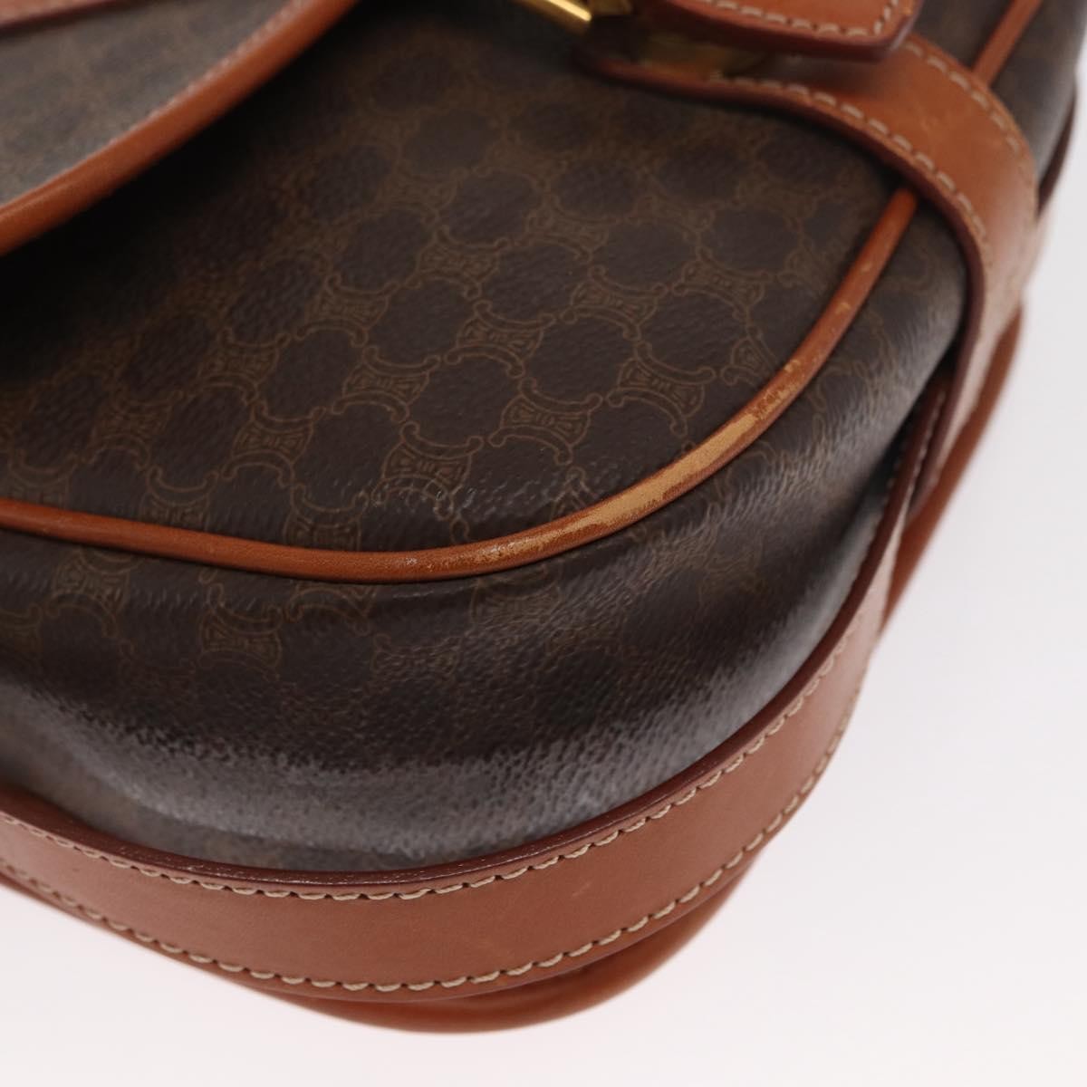 Celine Macadam Shoulder Canvas Brown Canvas Crossbody Bag Bag (Pre-Owned)