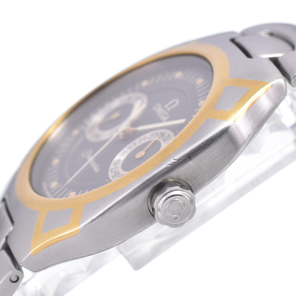 Omega Seamaster Polaris Day-Date Quartz Stainless Steel With Plated Metal Watch (Pre-Owned)