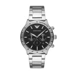 Emporio Armani Sleek Silver Steel Chronograph Men's Watch