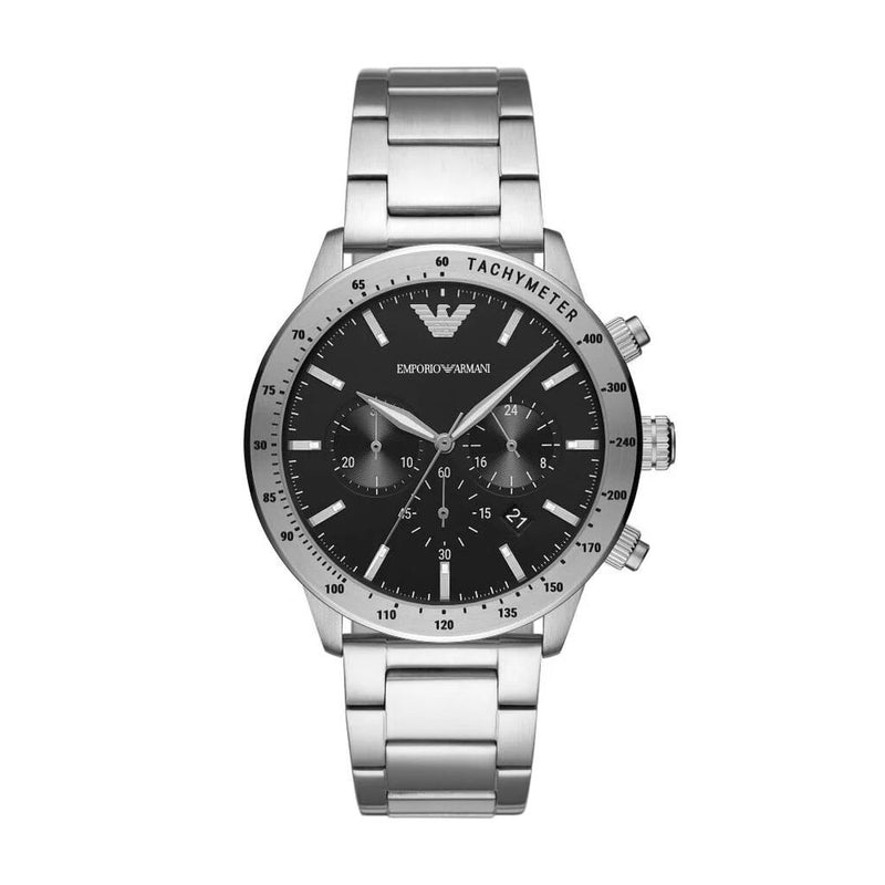 Emporio Armani Sleek Silver Steel Chronograph Men's Watch