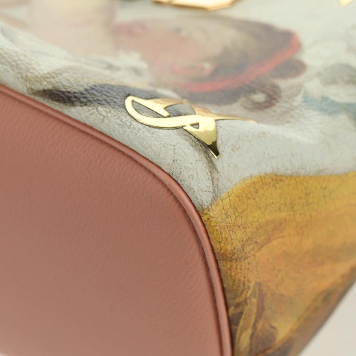 Louis Vuitton Neverfull Nm Limited Edition Jeff Koons Fragonard Print Canvas Pink Canvas Tote Bag Bag (Pre-Owned)