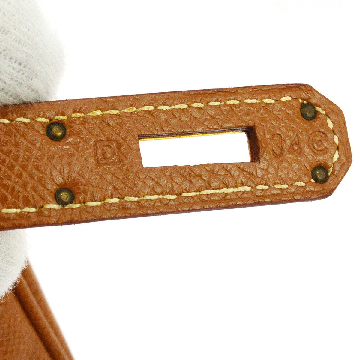 Hermes Birkin Brown Courchevel With Gold Hardware Brown Calfskin Handbag (Pre-Owned)