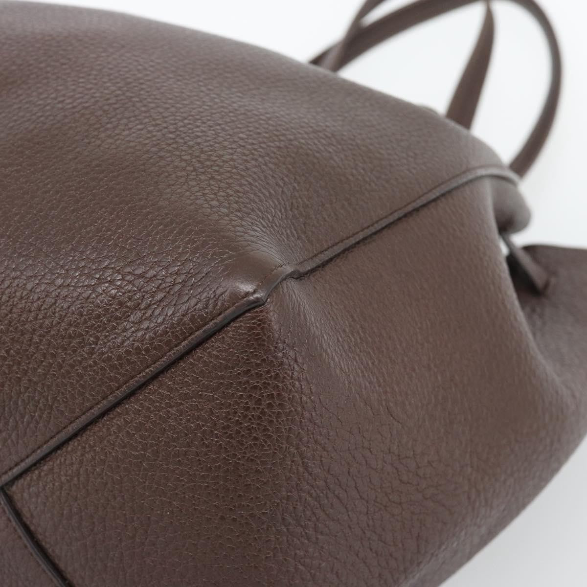 Celine Phantom Tie Cabas Tote Leather Brown Leather Tote Bag Bag (Pre-Owned)