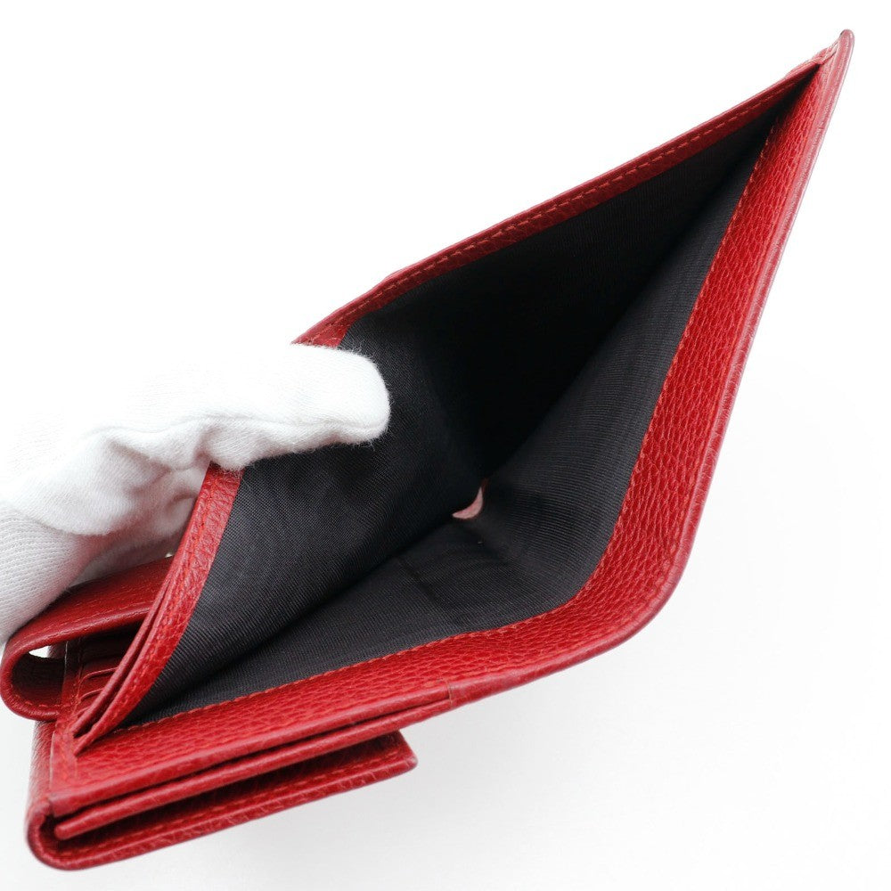 Gucci Gg Marmont Bifold Leather Red Leather Wallets Accessory (Pre-Owned)