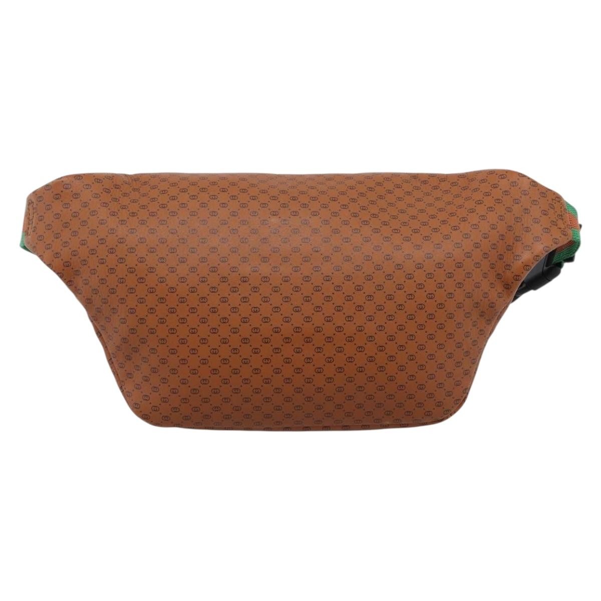 Gucci Dapper Dan Belt Gg Print Leather Brown Leather Clutche & Pouche Bag (Pre-Owned)