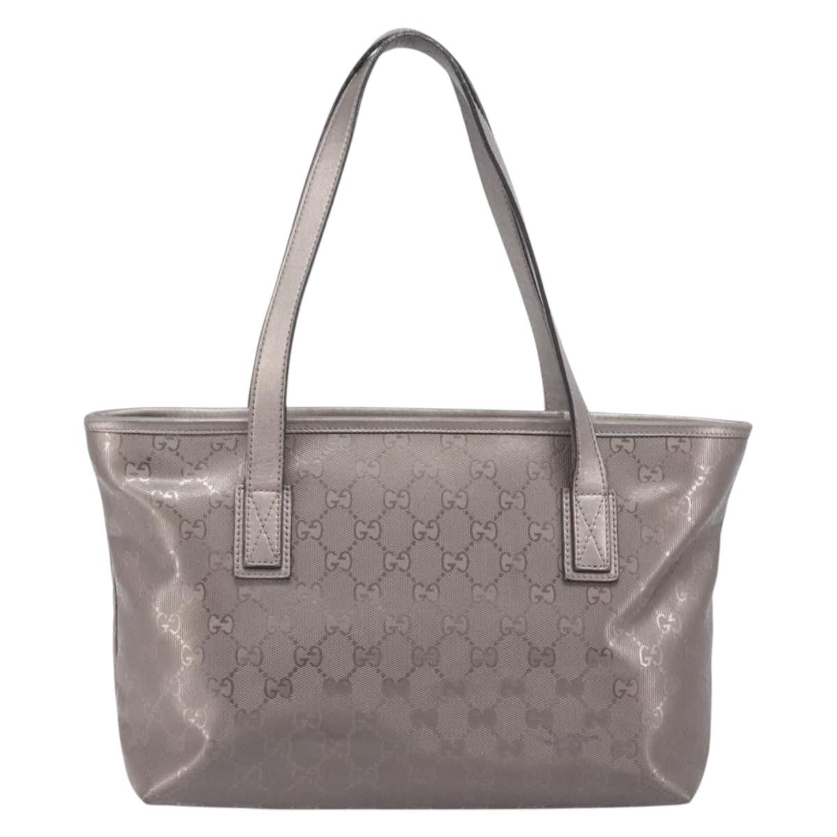 Gucci Tote Gg Imprime Silver Canvas Tote Bag Bag (Pre-Owned)