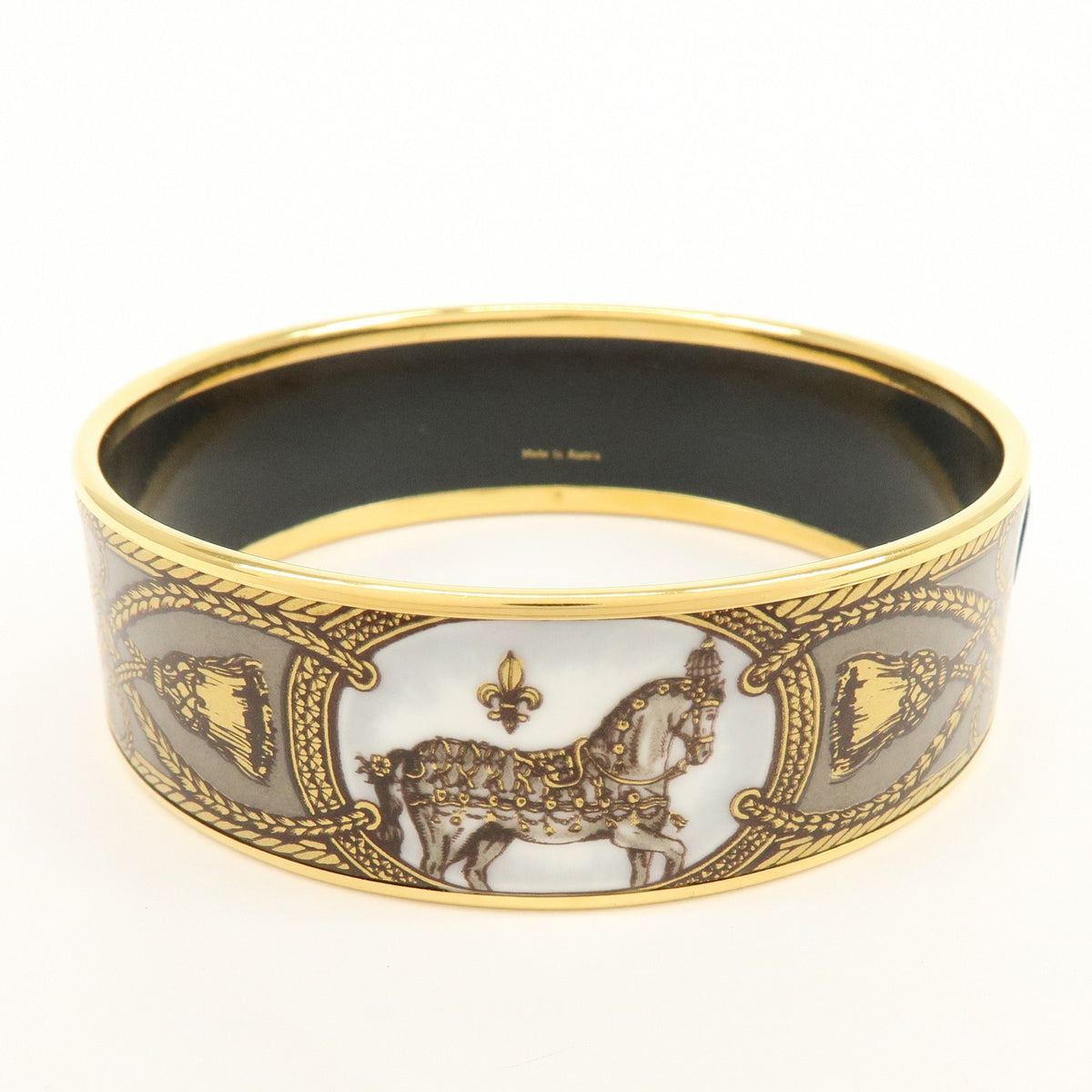 Hermes Bangle Printed Enamel Multicolour Gold_Plated Bracelet Jewelry (Pre-Owned)