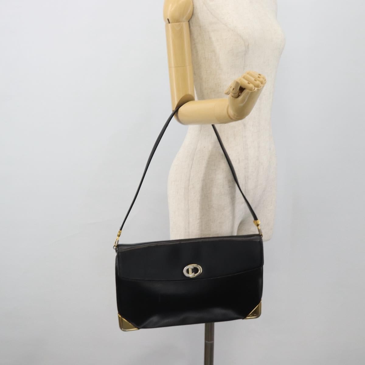 Christian Dior Cd Shoulder Bag Leather Black Leather Shoulder Bag Bag (Pre-Owned)