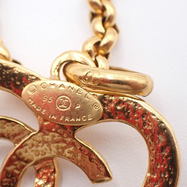 Chanel Vintage Cc Heart Pendant Long Metal Gold Gold_Plated Necklace Jewelry (Pre-Owned)