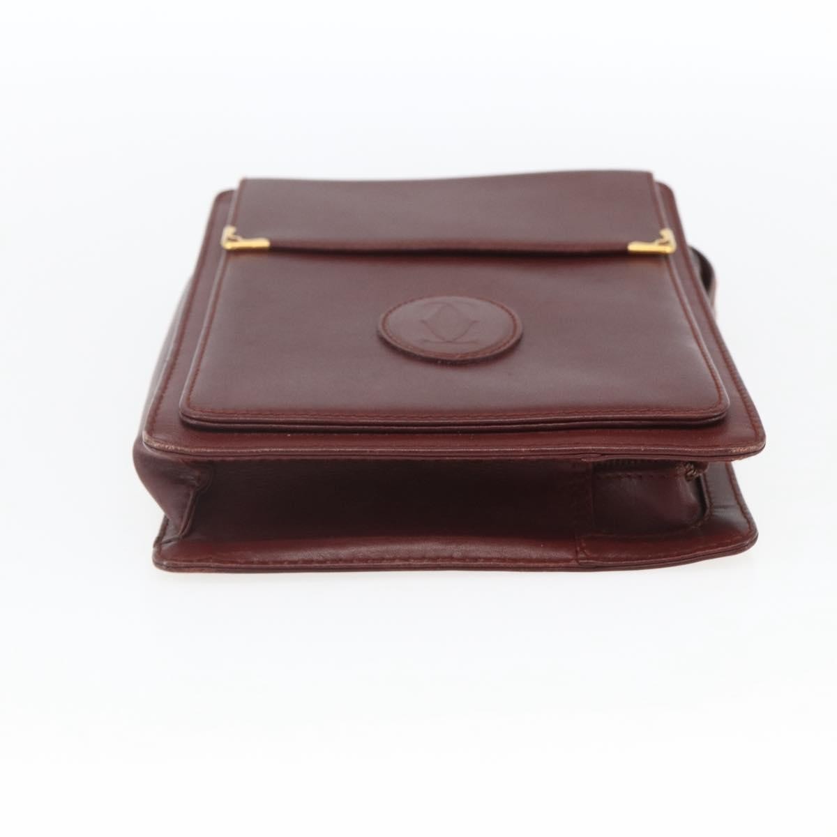Cartier Must De Cartier Clutch Leather Burgundy Leather Clutche & Pouche Bag (Pre-Owned)