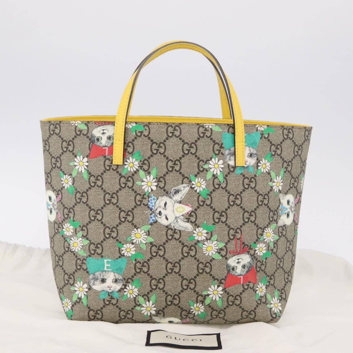 Gucci Children's Printed Gg Coated Canvas Beige Canvas Tote Bag Bag (Pre-Owned)