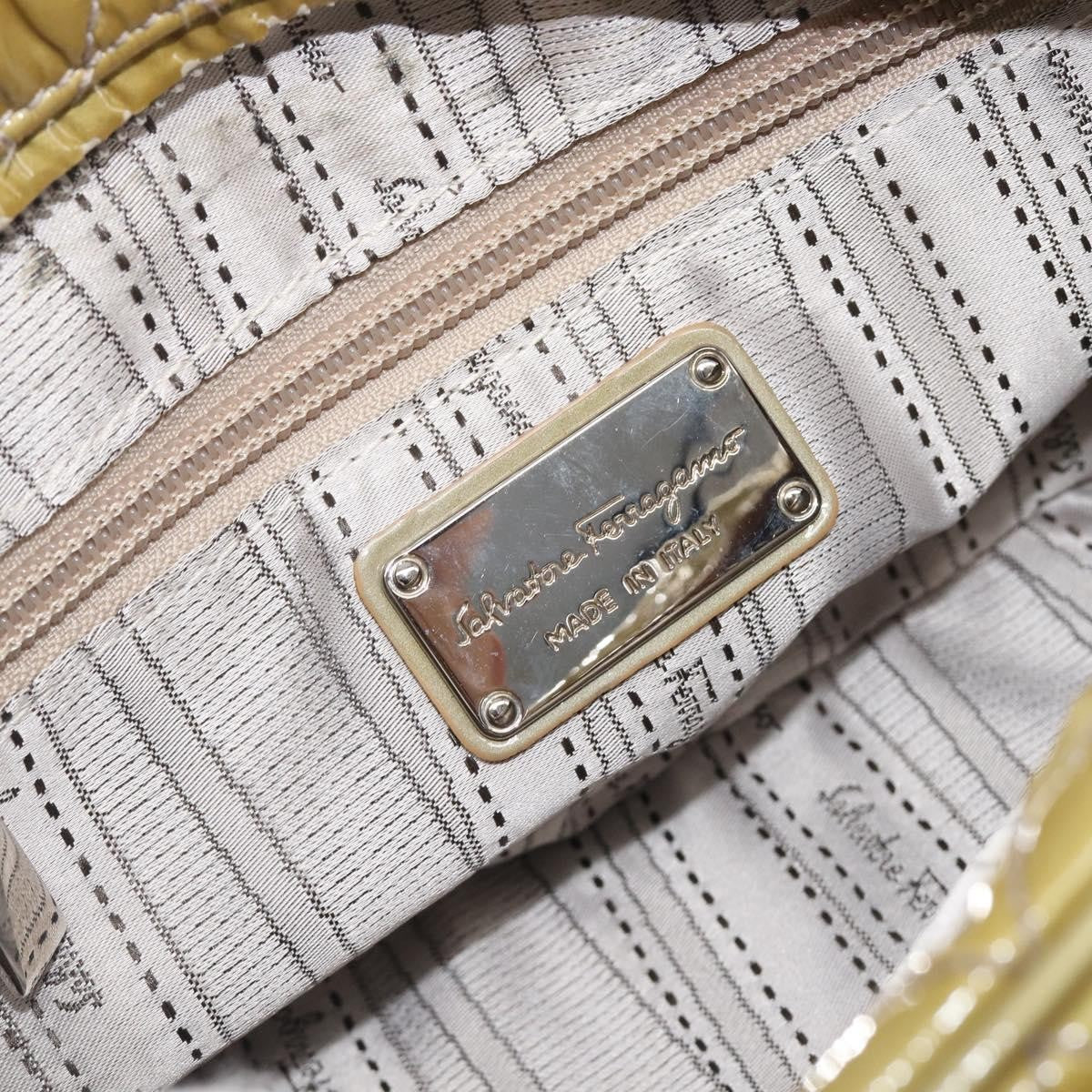 Salvatore Ferragamo Vala Patent Leather Green Patent_Leather Shoulder Bag Bag (Pre-Owned)