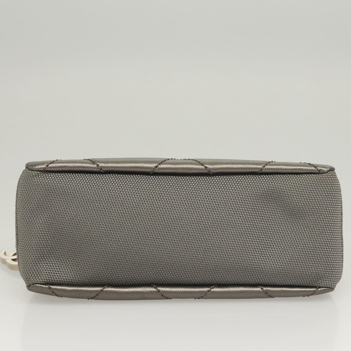 Chanel Vintage Clutch Leather Gray Leather Clutche & Pouche Bag (Pre-Owned)