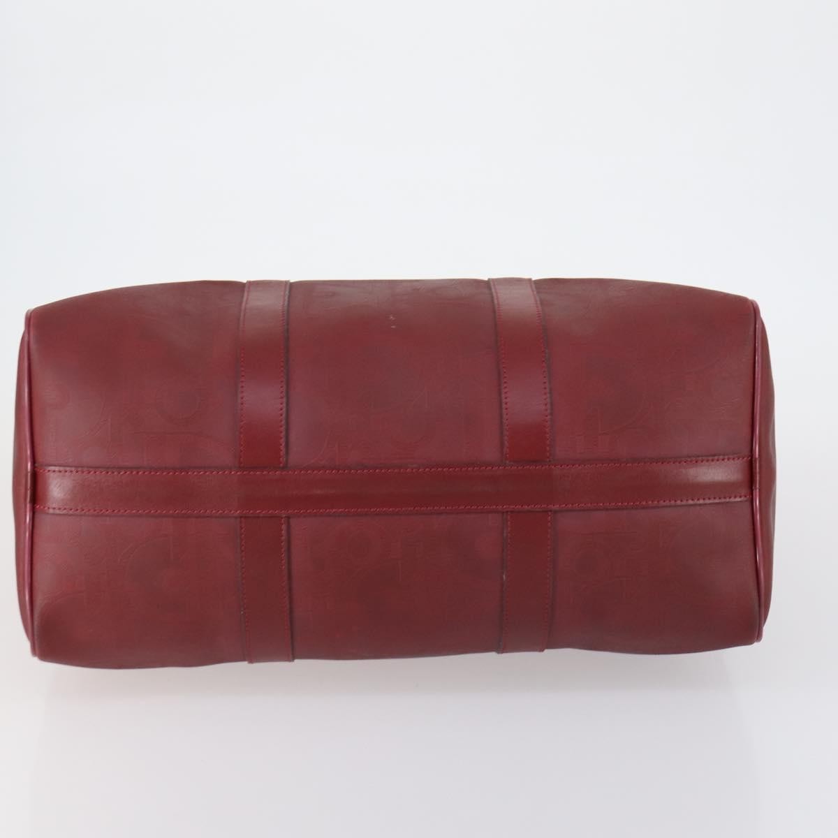 Christian Dior Vintage Trotter Duffle Diorissimo Canvas Red Canvas Travel Bag Bag (Pre-Owned)