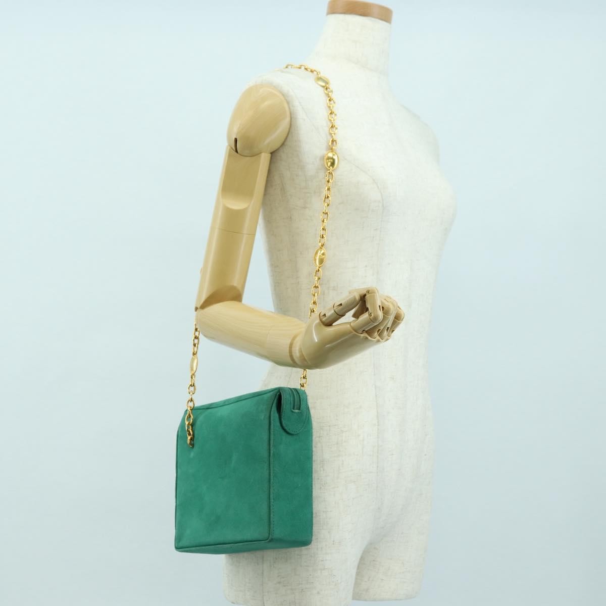 Christian Dior Shoulder Suede Green Suede Shoulder Bag Bag (Pre-Owned)