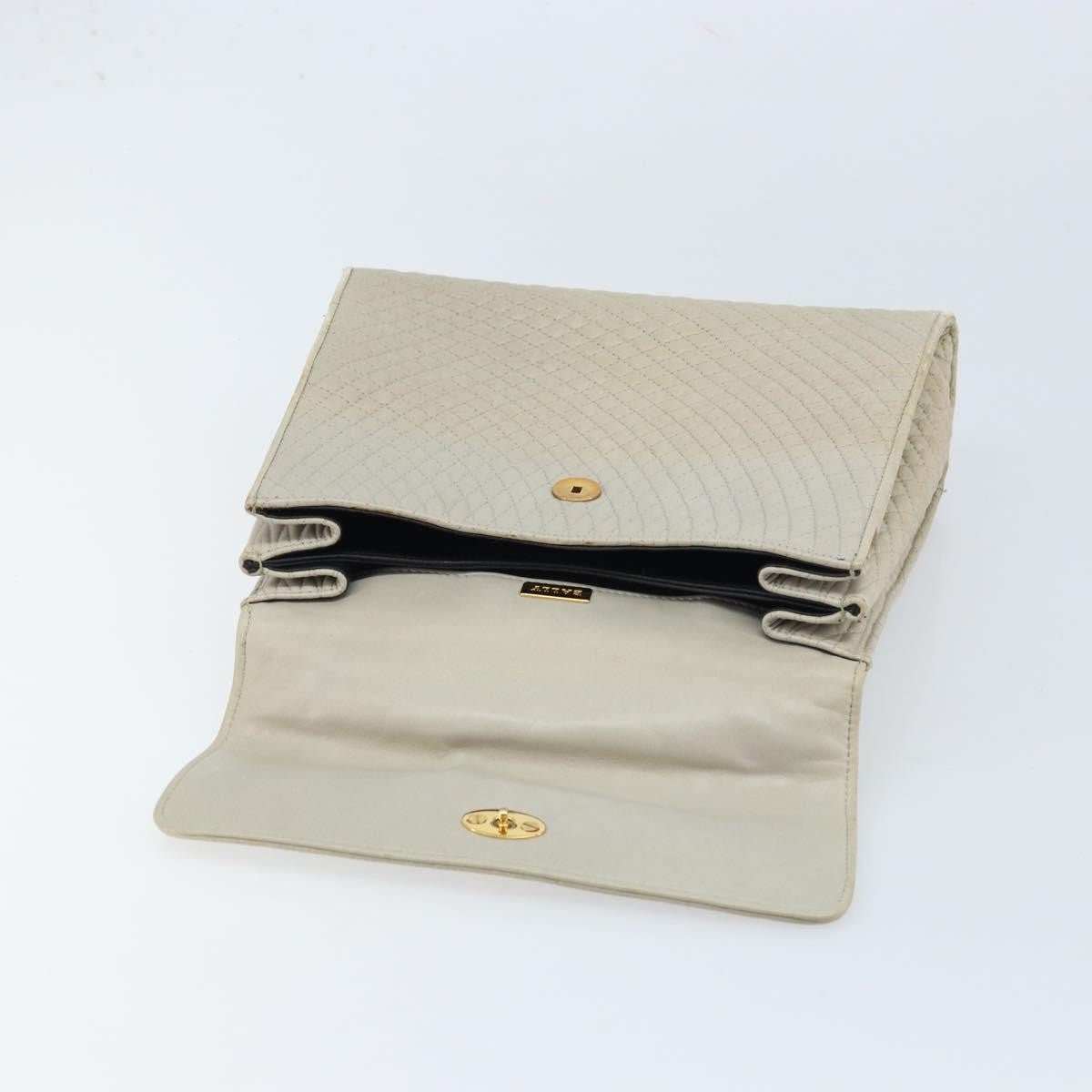 Bally Vintage Leather Beige Leather Handbag (Pre-Owned)