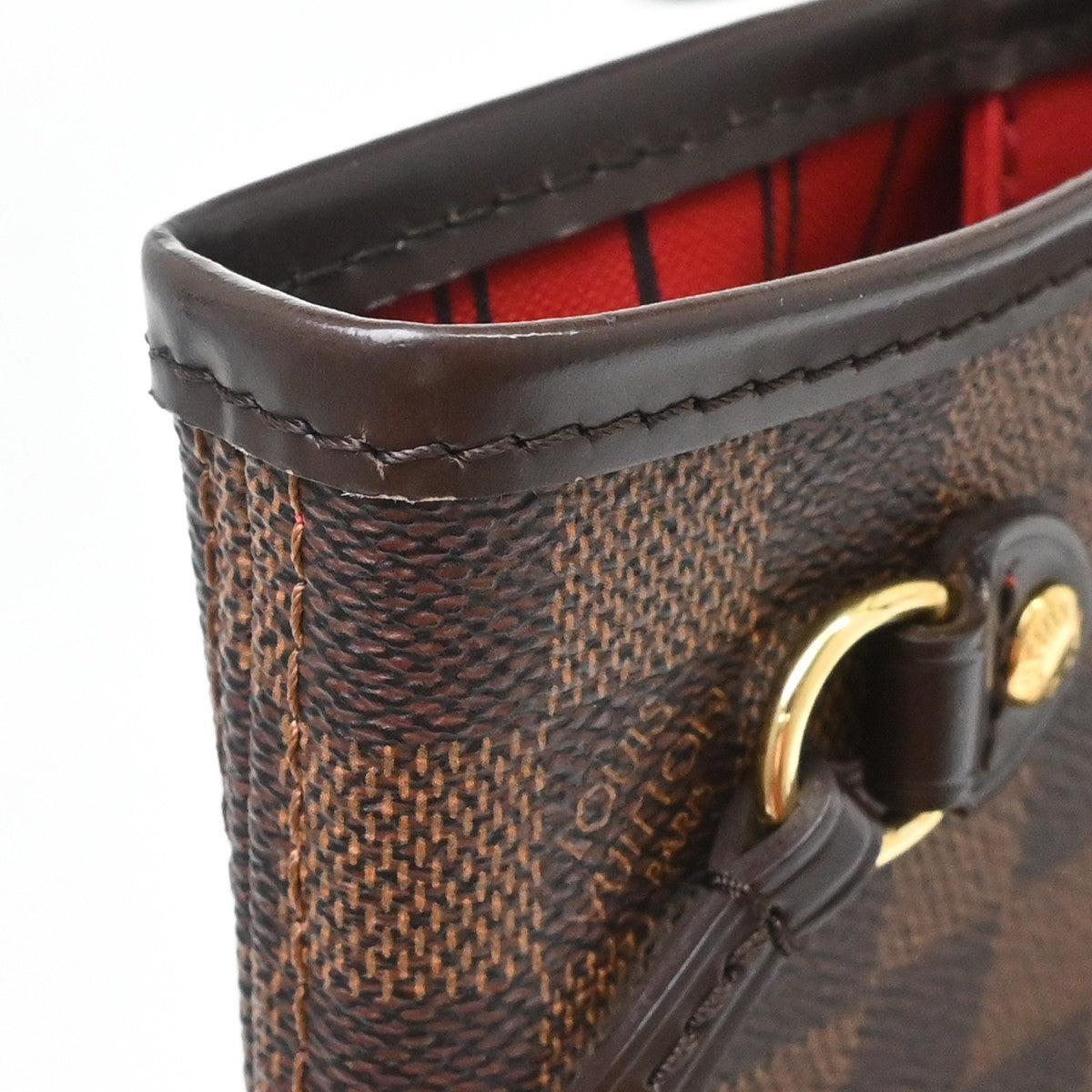 Louis Vuitton Neverfull Tote Damier Ebene Brown Canvas Tote Bag Bag (Pre-Owned)