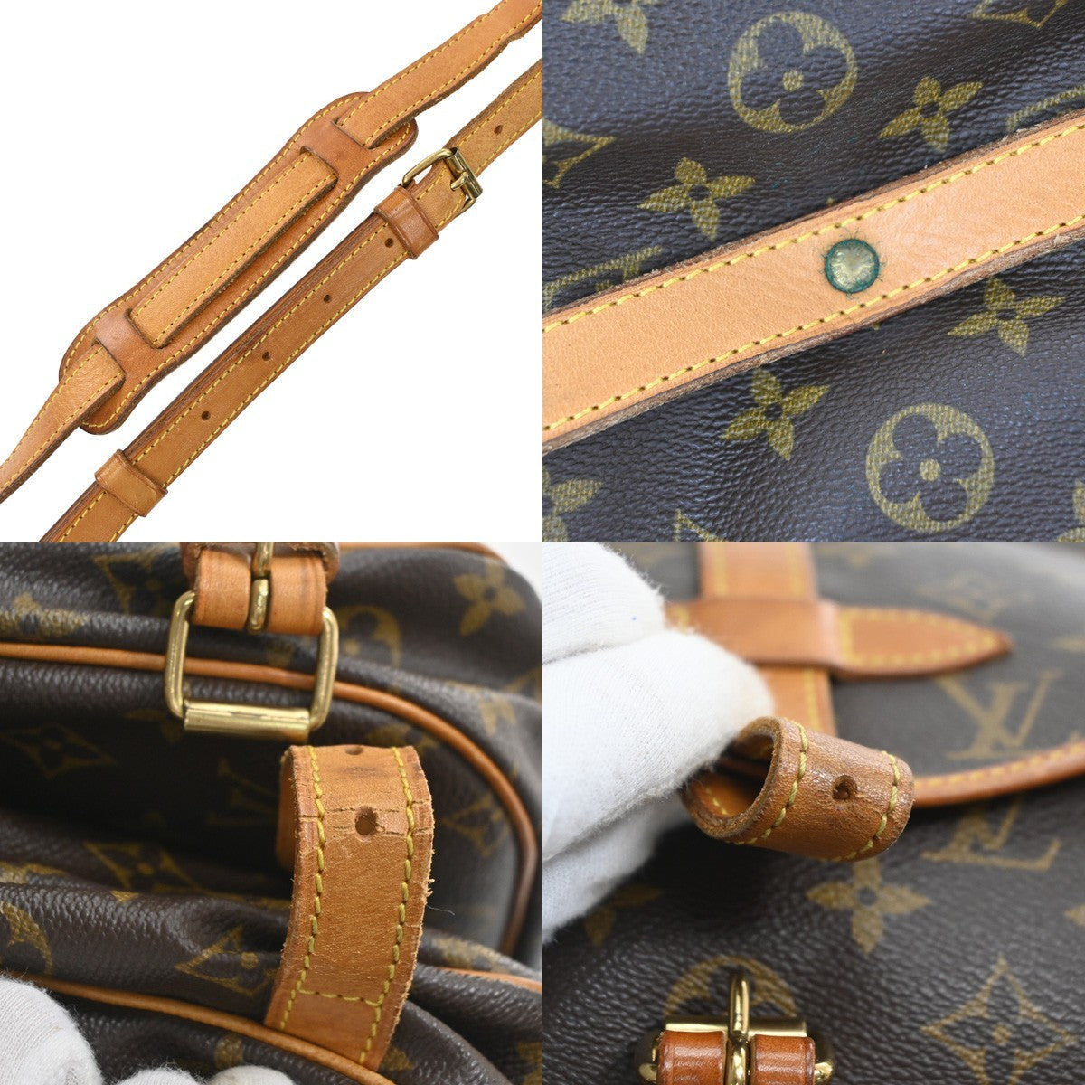 Louis Vuitton Saumur Monogram Brown Canvas Shoulder Bag Bag (Pre-Owned)