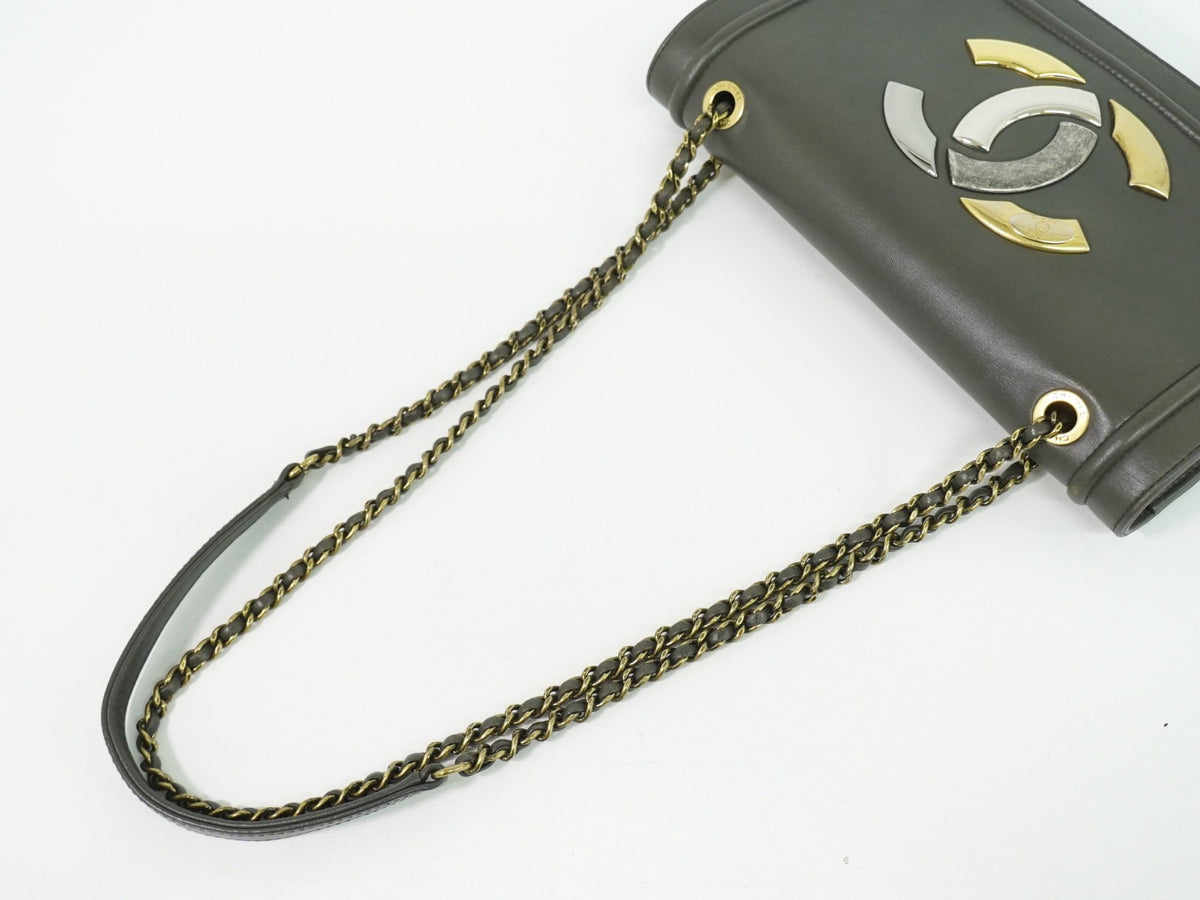 Chanel Cc Antico Flap Lambskin Gray Leather Handbag (Pre-Owned)