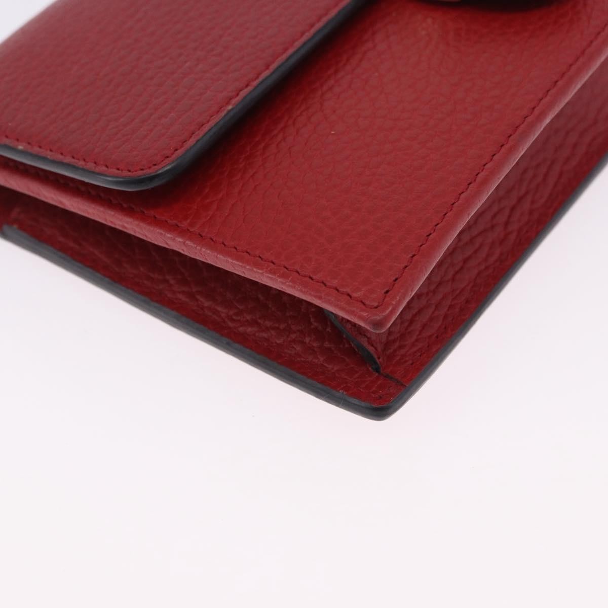 Gucci Interlocking Wallet On Chain Leather Red Leather Shoulder Bag Bag (Pre-Owned)