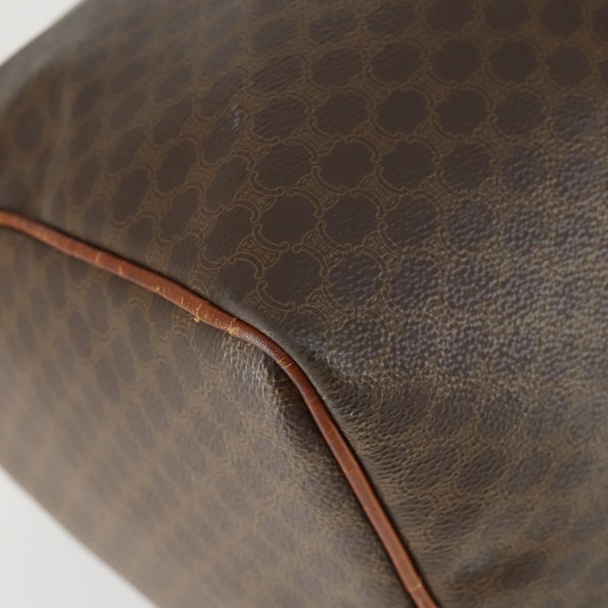 Celine Vintage Macadam Boston Canvas Brown Pvc Travel Bag Bag (Pre-Owned)