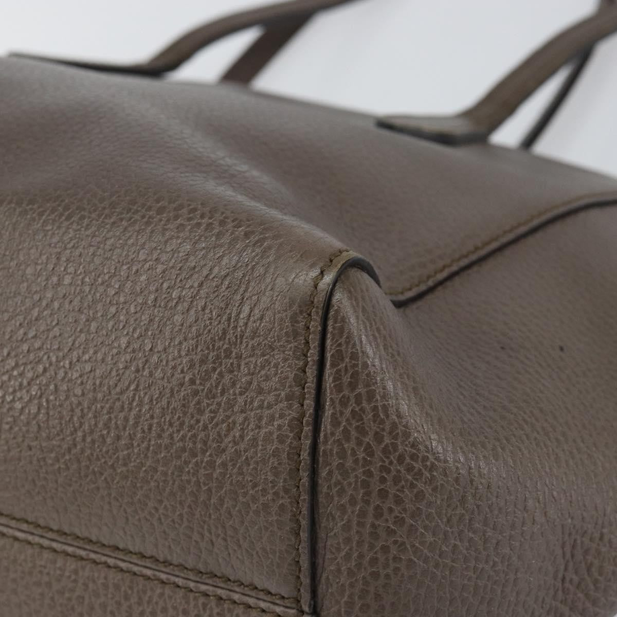 Gucci Swing Tote Leather Gray Leather Tote Bag Bag (Pre-Owned)
