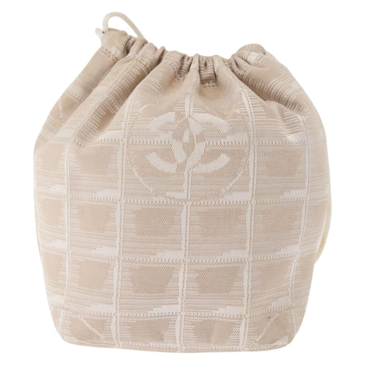 Chanel Travel Line Nylon Beige Nylon Backpack Bag (Pre-Owned)