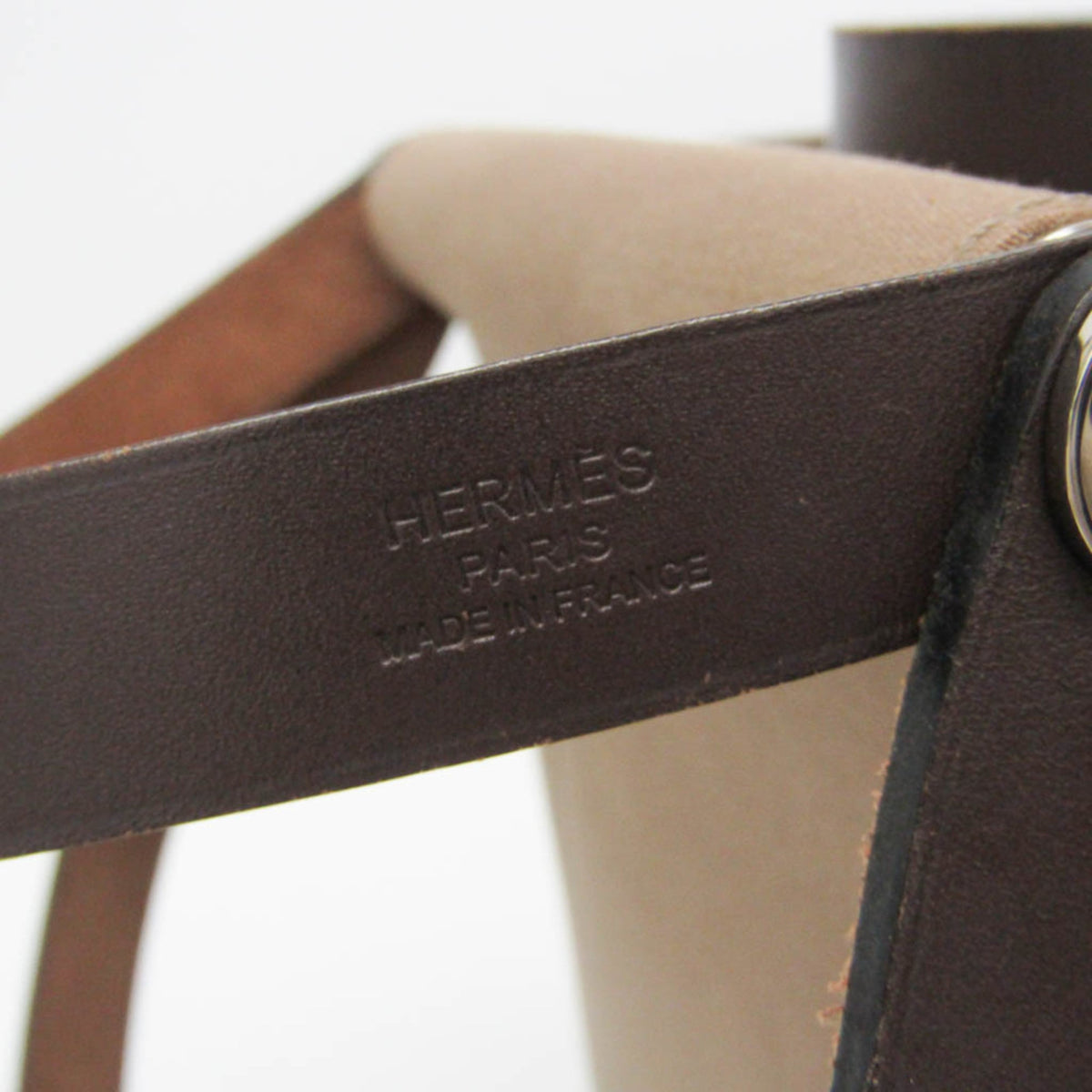 Hermes Cabag Toile And Leather Brown Canvas Handbag (Pre-Owned)