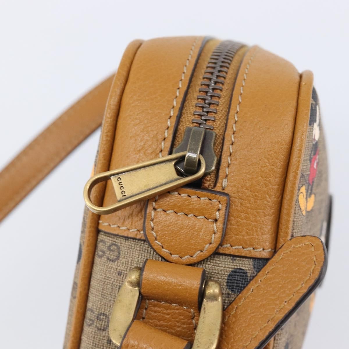 Gucci Disney Mickey Mouse Printed Mini Gg Coated Canvas Beige Canvas Backpack Bag (Pre-Owned)