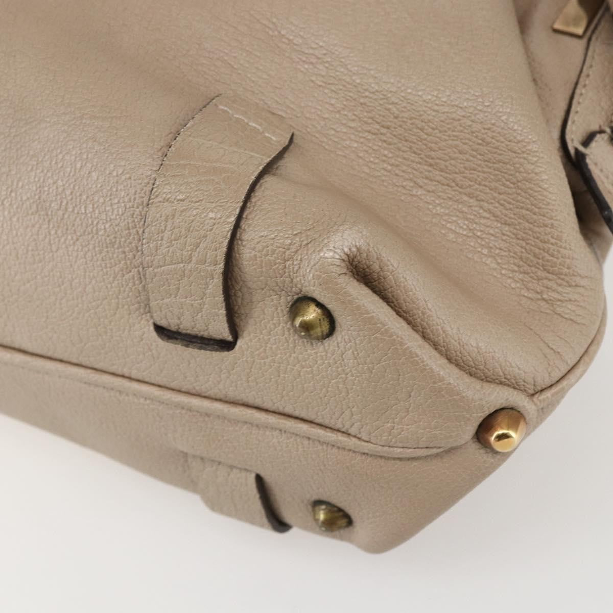 Chloe Abby Convertible Frame Satchel Leather With Suede Beige Leather Handbag (Pre-Owned)