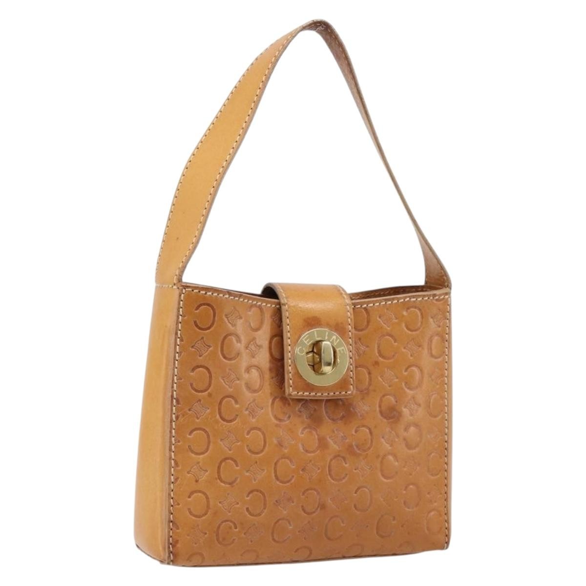 Celine C Macadam Canvas And Leather Brown Leather Handbag (Pre-Owned)