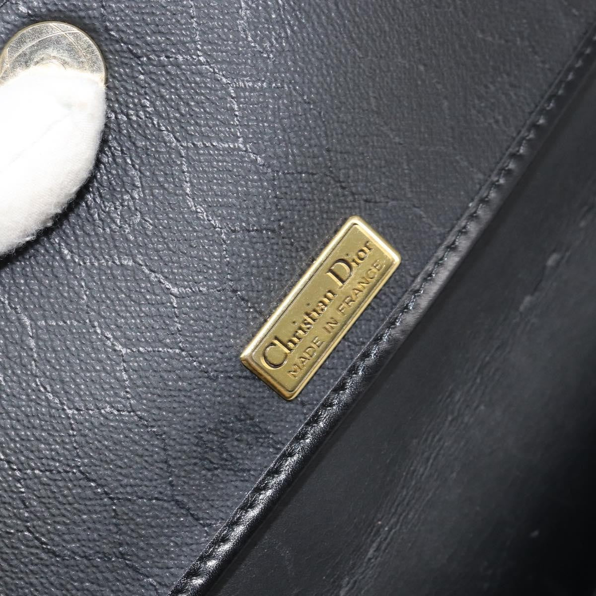 Christian Dior Vintage Honeycomb Flap Coated Canvas Black Canvas Shoulder Bag Bag (Pre-Owned)