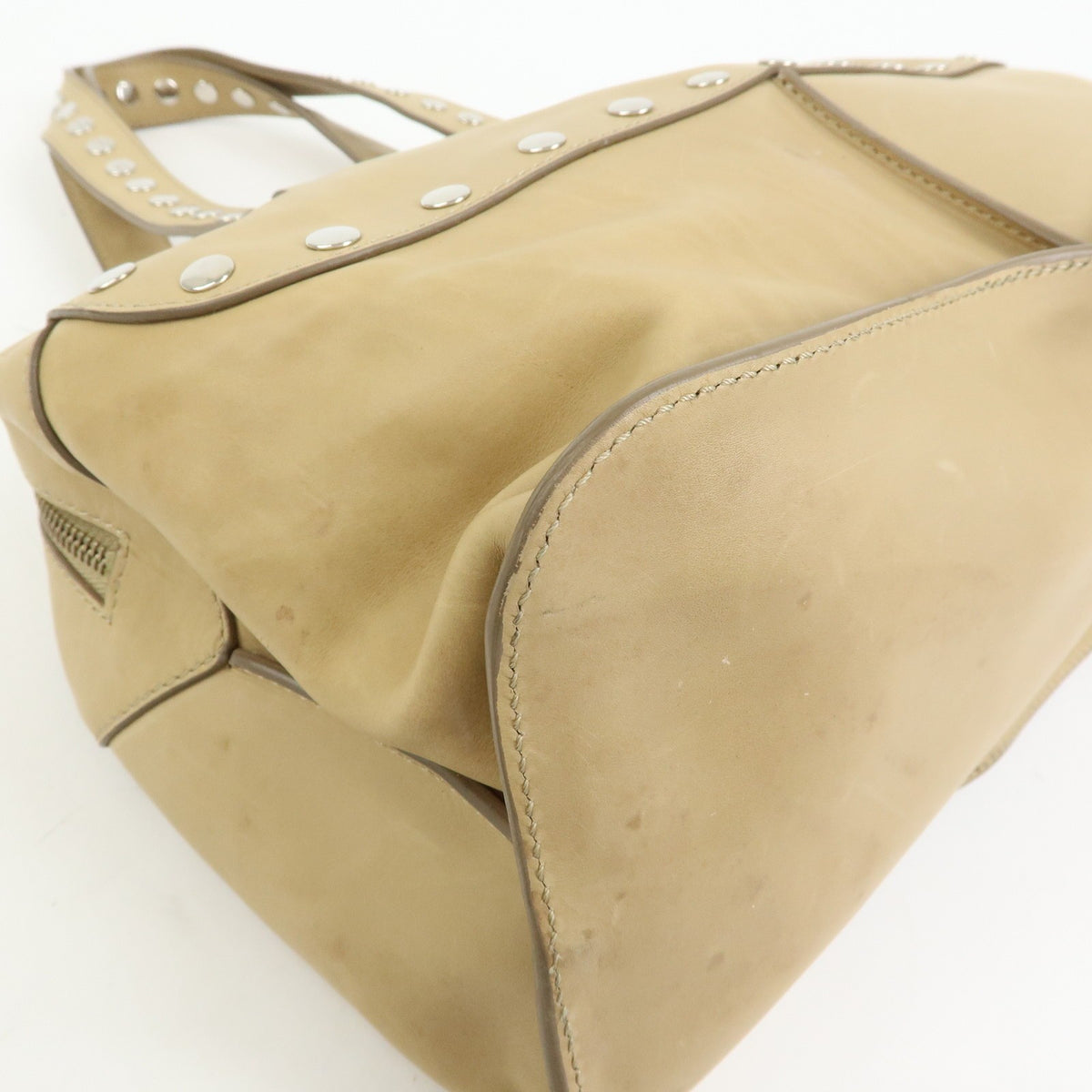 Celine Bowling Leather Beige Leather Handbag (Pre-Owned)