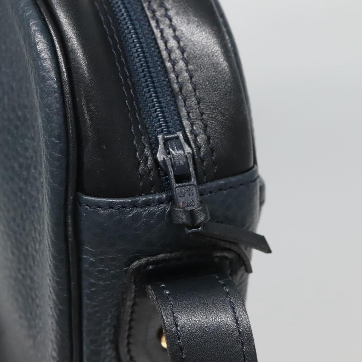 Christian Dior Vintage Leather Navy Leather Shoulder Bag Bag (Pre-Owned)