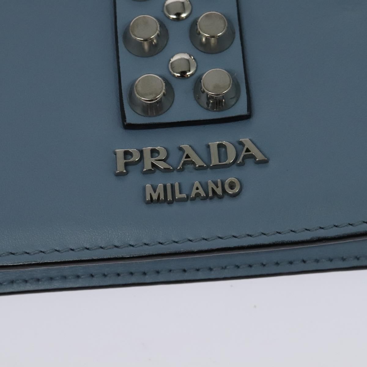 Prada Elektra Studded Leather Blue Leather Shoulder Bag Bag (Pre-Owned)