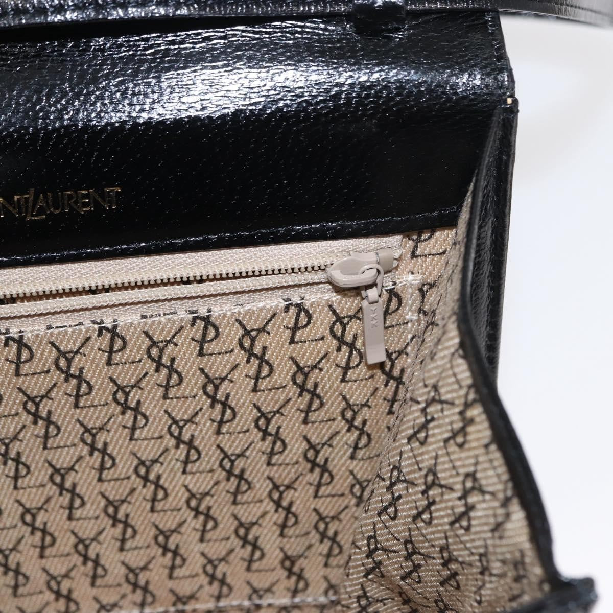 Saint Laurent Vintage Leather Black Leather Shoulder Bag Bag (Pre-Owned)