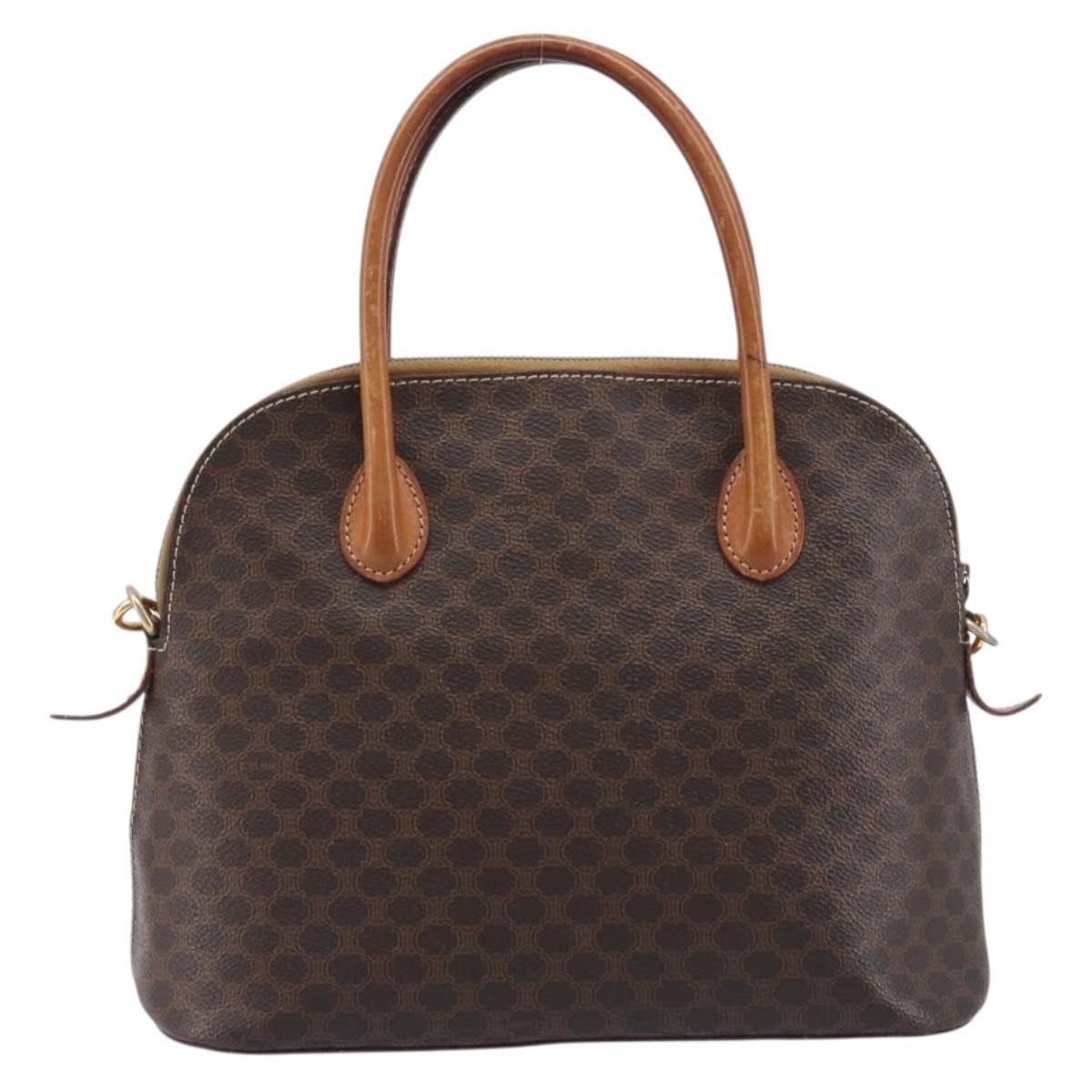 Celine Macadam Leather Brown Canvas Tote Bag Bag (Pre-Owned)
